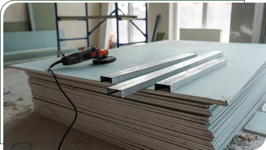 Gypsum boards and installation materials
